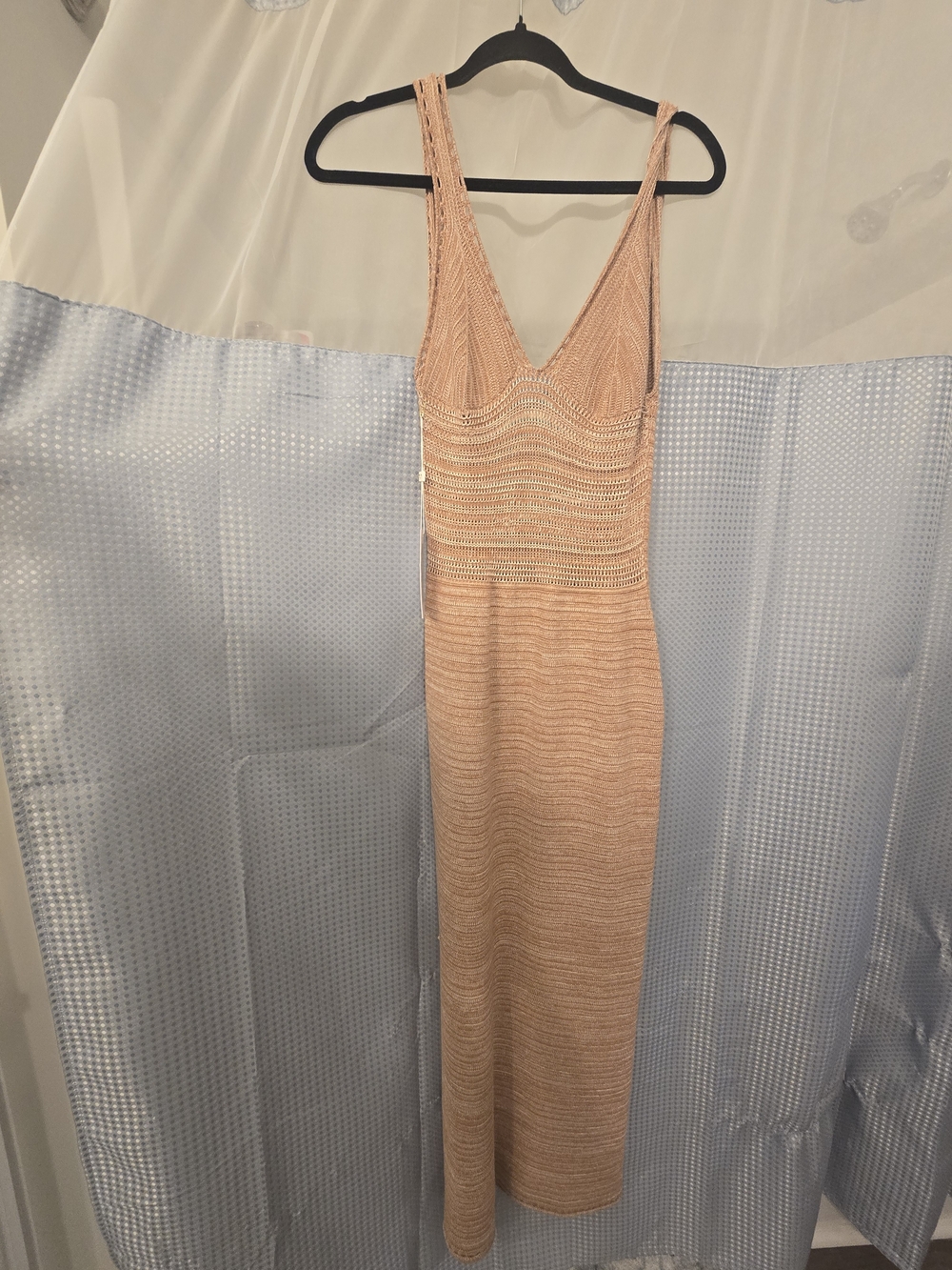 Ronny Kobo Collection Sleeveless V-Neck Maxi Dress in Peach